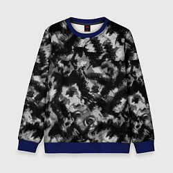 Свитшот детский Черно-белый абстрактный камуфляж, цвет: 3D-синий