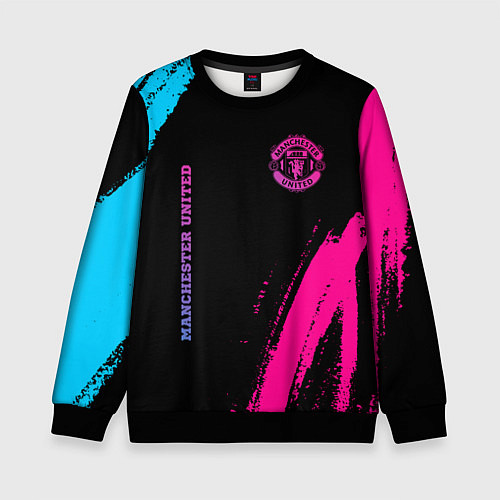 Детский свитшот Manchester United Neon Gradient / 3D-Черный – фото 1