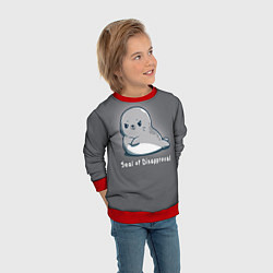 Свитшот детский Seal of Disapproval, цвет: 3D-красный — фото 2