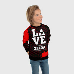 Свитшот детский Zelda Love Классика, цвет: 3D-черный — фото 2