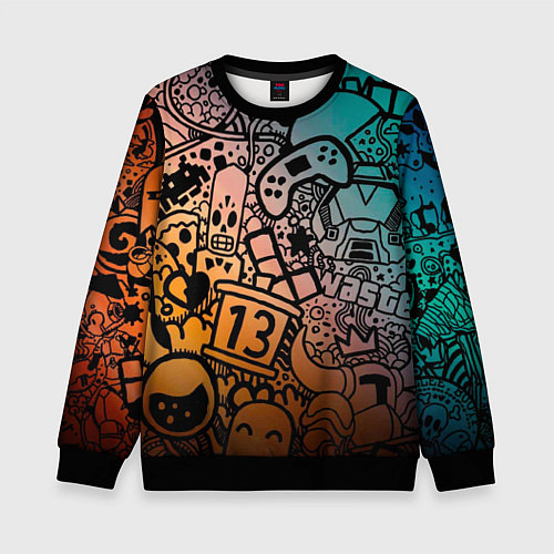 Детский свитшот Life is gaming / 3D-Черный – фото 1