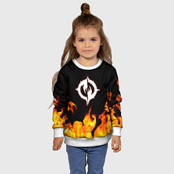 Свитшот детский Chaoseum Чаосеум Fire, цвет: 3D-белый — фото 2