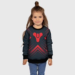 Свитшот детский Красный Символ Destiny на темном фоне со стрелками, цвет: 3D-черный — фото 2