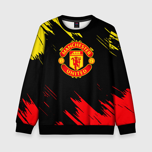 Детский свитшот Manchester united Texture / 3D-Черный – фото 1