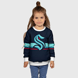 Свитшот детский Сиэтл Кракен Форма, цвет: 3D-белый — фото 2