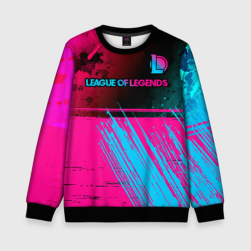 Детский свитшот League of Legends Neon Gradient / 3D-Черный – фото 1