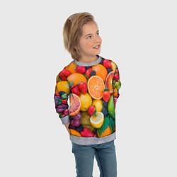 Свитшот детский ABUNDANCE OF FRUITS, цвет: 3D-меланж — фото 2