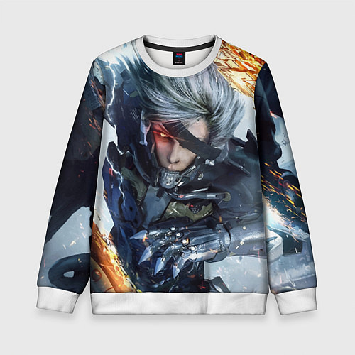Детский свитшот Metal Gear Rising: Revengeance / 3D-Белый – фото 1
