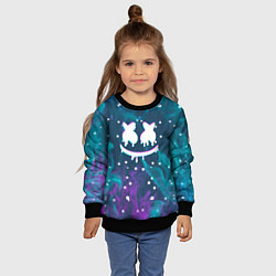 Свитшот детский Marshmello неоновый огонь белые крапинки, цвет: 3D-черный — фото 2