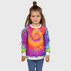 Свитшот детский Тай дай в радуге, цвет: 3D-белый — фото 2