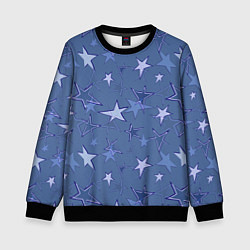 Свитшот детский Gray-Blue Star Pattern, цвет: 3D-черный