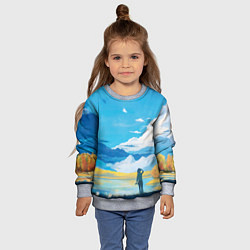 Свитшот детский Горное озеро осенним днём, цвет: 3D-меланж — фото 2