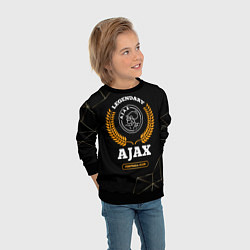 Свитшот детский Лого Ajax и надпись Legendary Football Club на тем, цвет: 3D-черный — фото 2