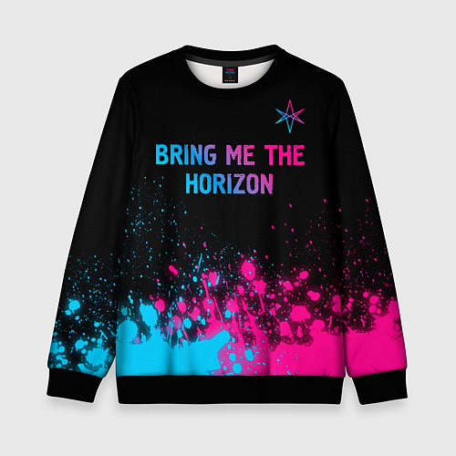 Детский свитшот Bring Me the Horizon Neon Gradient / 3D-Черный – фото 1