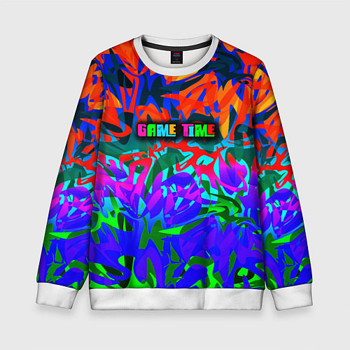 Детский свитшот Game time Абстрактный пятнистый узор / 3D-Белый – фото 1
