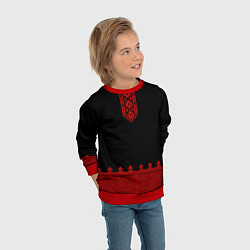 Свитшот детский Черная славянская рубаха, цвет: 3D-красный — фото 2