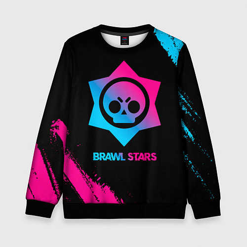 Детский свитшот Brawl Stars Neon Gradient / 3D-Черный – фото 1