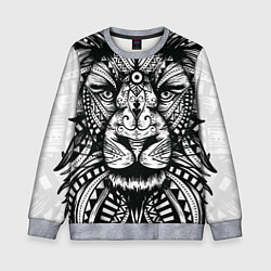 Детский свитшот Черно белый Африканский Лев Black and White Lion