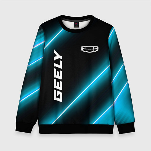 Детский свитшот Geely Неоновые Лампы / 3D-Черный – фото 1