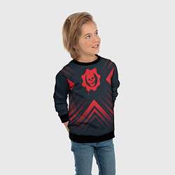 Свитшот детский Красный Символ Gears of War на темном фоне со стре, цвет: 3D-черный — фото 2