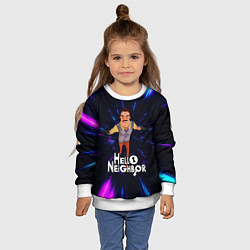Свитшот детский Hello Neighbor Привет сосед Бегущий сосед, цвет: 3D-белый — фото 2