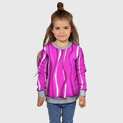 Свитшот детский Розовые полосы, цвет: 3D-меланж — фото 2