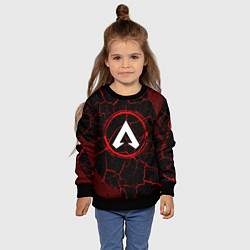 Свитшот детский Символ Apex Legends и краска вокруг на темном фоне, цвет: 3D-черный — фото 2