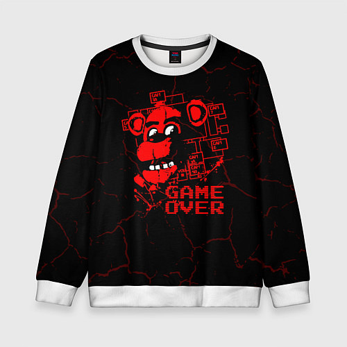 Детский свитшот Пять ночей с фредди - game over / 3D-Белый – фото 1