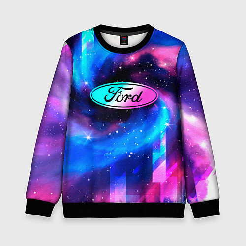 Детский свитшот Ford Неоновый Космос / 3D-Черный – фото 1