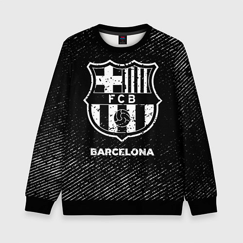 Детский свитшот Barcelona с потертостями на темном фоне / 3D-Черный – фото 1