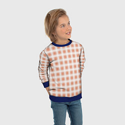 Свитшот детский Light beige plaid fashionable checkered pattern, цвет: 3D-синий — фото 2