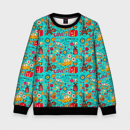Детский свитшот FRENCH LOVE / 3D-Черный – фото 1