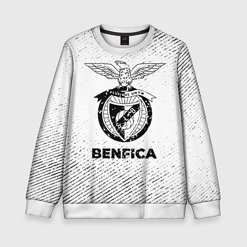 Детский свитшот Benfica с потертостями на светлом фоне / 3D-Белый – фото 1