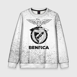 Свитшот детский Benfica с потертостями на светлом фоне, цвет: 3D-белый