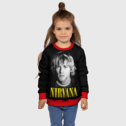 Свитшот детский Nirvana - Kurt Donald Cobain, цвет: 3D-красный — фото 2