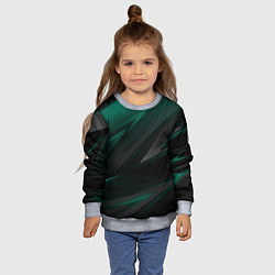 Свитшот детский Бирюзовый черный фон, цвет: 3D-меланж — фото 2