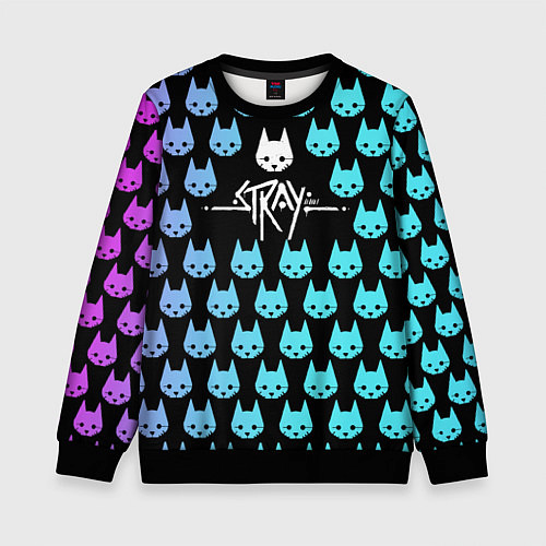 Детский свитшот Stray Киберпанк / 3D-Черный – фото 1