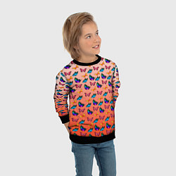 Свитшот детский Яркие и необычные бабочки, цвет: 3D-черный — фото 2