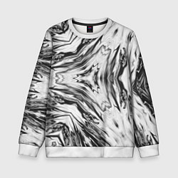Свитшот детский Черно-белый абстрактный узор Трио, цвет: 3D-белый