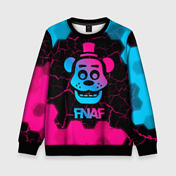 Детский свитшот FNAF мишка - neon gradient