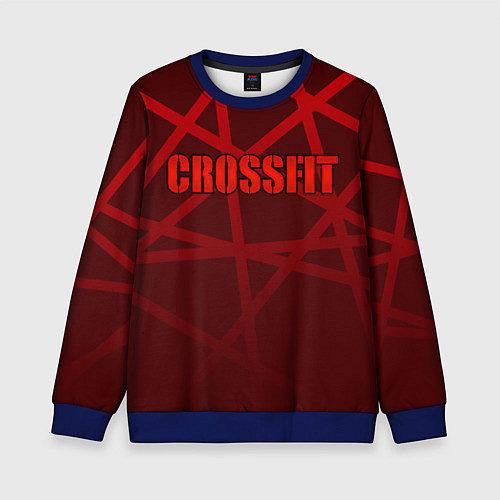 Детский свитшот CROSSFIT - КРАСНЫЕ ЛИНИИ / 3D-Синий – фото 1