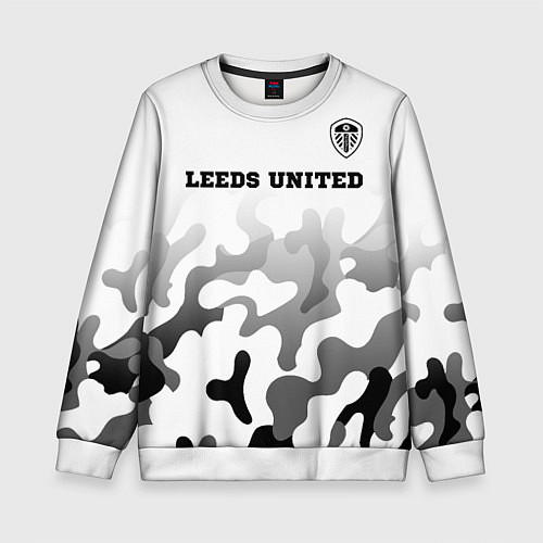 Детский свитшот Leeds United sport на светлом фоне: символ сверху / 3D-Белый – фото 1