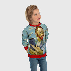 Свитшот детский Ван Гог Селфи - Арт Портрет, цвет: 3D-красный — фото 2