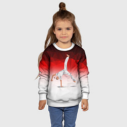 Свитшот детский Капоэйра на одной руке, цвет: 3D-белый — фото 2
