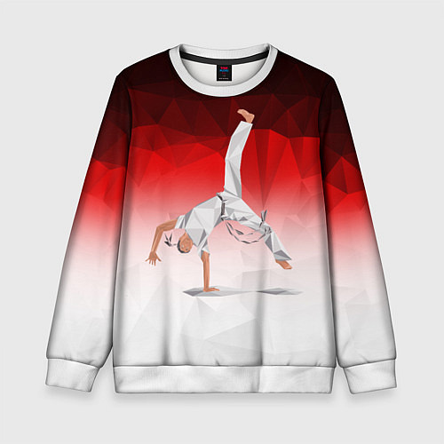 Детский свитшот Капоэйра на одной руке / 3D-Белый – фото 1