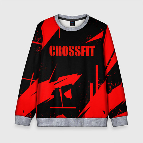 Детский свитшот Кроссфит - красная абстракция / 3D-Меланж – фото 1