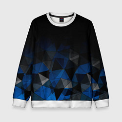Свитшот детский Черно-синий геометрический, цвет: 3D-белый