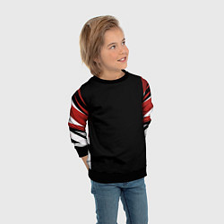 Свитшот детский Кроссфит униформа - Красная абстракция, цвет: 3D-черный — фото 2