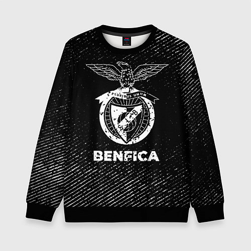 Детский свитшот Benfica с потертостями на темном фоне / 3D-Черный – фото 1