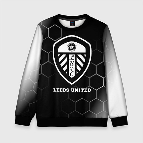 Детский свитшот Leeds United sport на темном фоне / 3D-Черный – фото 1